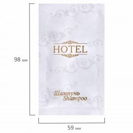 Шампунь одноразовый 10 мл, КОМПЛЕКТ 500 шт., HOTEL, саше, флоупак, 2000111