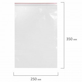Пакеты с замком ZIP-LOCK "зиплок", комплект 100 шт., 250х350 мм, ПВД, толщина 35 мкм, STAFF, 608169