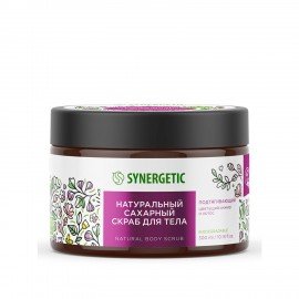 Скраб для тела 300 мл, SYNERGETIC "Цветущий инжир и лотос", натуральный, сахарный, 800004