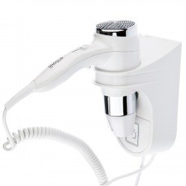 Фен для волос настенный KSITEX F-1600 W, 1600 Вт, пластик/металл, 2 скорости, белый