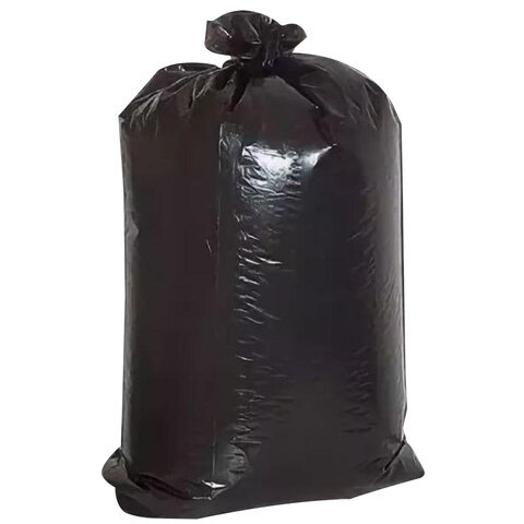 Мешки для мусора 200 л, черные, в пачке 50 штук, прочные, ПВД 37 мкм, 90х130 см, 608328