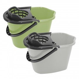 Ведро 10 л для уборки КОМПЛЕКТ с ОТЖИМОМ для веревочных и ленточных МОПов, 24х35х24 см, YORK, 70020