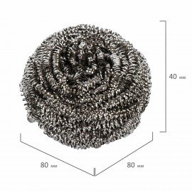 Губка (мочалка) металлическая, спиральная, 27 г, СРЕДНЯЯ, для посуды, гриля, плиты, YORK, 2010
