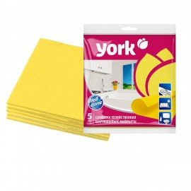 Салфетки ВИСКОЗНЫЕ универсальные, 35х35 см, КОМПЛЕКТ 5 шт., 85 г/м2, YORK, 20020