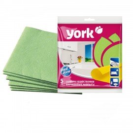 Салфетки ВИСКОЗНЫЕ универсальные, 35х35 см, КОМПЛЕКТ 5 шт., 85 г/м2, YORK, 20020
