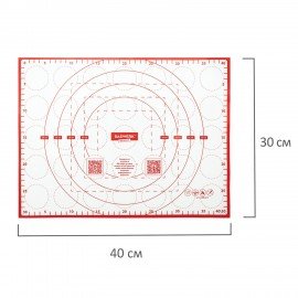 Коврик силиконовый для раскатки/запекания 30х40 см, красный, DASWERK, 608424