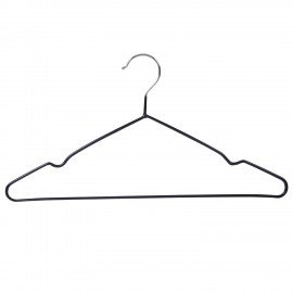 Вешалки-плечики для одежды, размер 48-50, металл, антискользящие, КОМПЛЕКТ 20 шт., черные, BRABIX PREMIUM, 608468