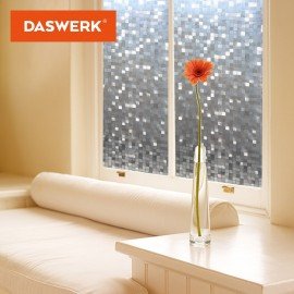 Пленка на окно самоклеящаяся статическая БЕЗ КЛЕЯ солнцезащитная 75х150 см "Кубики" DASWERK, 608588