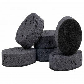 Губки для посуды OVAL BLACK 95х65х35 мм КОМПЛЕКТ 6 шт., КРУПНОПОРИСТЫЙ поролон/абразив LAIMA, 608649