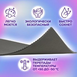 Коврик EVA / ЭВА универсальный 68х120 см ячеистый (СОТЫ) применим для кухни, ванной, прихожей, животных, авто, цвет СЕРЫЙ LAIMA, 608714