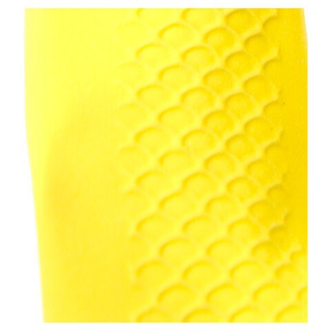 Перчатки латексные КЩС, сверхпрочные, плотные, хлопковое напыление, размер 7,5-8 M, средний, желтые, HQ Profiline, 73584