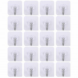 Крючки самоклеящиеся универсальные 6х6 см, КОМПЛЕКТ 20 шт., сталь + ПВХ, LAIMA Home, 608792