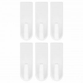 Крючки самоклеящиеся универсальные 6,6х2,1 см, КОМПЛЕКТ 6 шт., белые, LAIMA Home, 608793