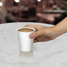 Стакан одноразовый бумажный 250/273 мл, D 80 мм, КОМПЛЕКТ 50 шт., однослойные, белые, холодное/горячее, WELDAY, 608810