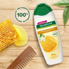 Шампунь 450 мл, PALMOLIVE НАТУРЭЛЬ "Мёд", для сухих, поврежденных волос, 8718951556485