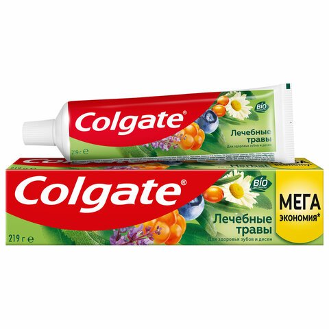 Зубная паста 150 мл COLGATE "Лечебные травы", отбеливающа, сфторидом и кальцием, 7891024133743