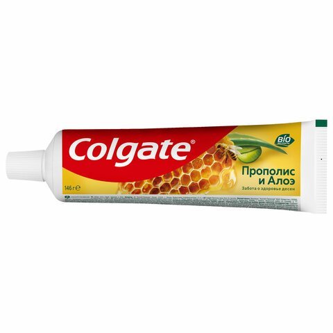 Зубная паста 100 мл COLGATE "Прополис и алоэ", забота о деснах, с фторидом и кальцием, 7891024131411
