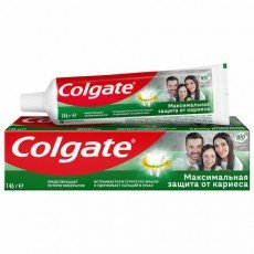 Зубная паста 100 мл COLGATE "Двойная мята", защита от кариеса, с фторидом и кальцием, 7891024149027