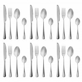 Набор столовых приборов PREMIUM 24 шт., 6 персон, серебристый, нержавеющая сталь, DASWERK, 609073