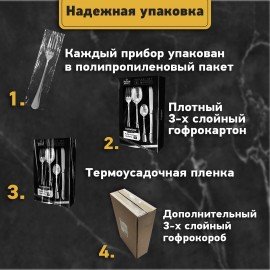 Набор столовых приборов PREMIUM 24 шт., 6 персон, серебристый, нержавеющая сталь, DASWERK, 609073