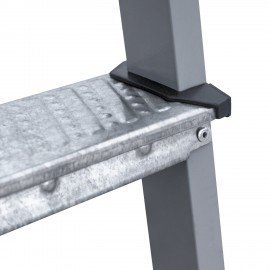 Стремянка стальная двухсторонняя 2х3 ступени, высота площадки 0,66м, алюминиевая площадка 35х16см, до 150кг, вес 4,2кг НОВАЯ ВЫСОТА, 1160203