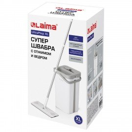 Швабра с отжимом и ведром NeoMop XL (12 л), 2 насадки микрофибра, длина ручки 134-154 см, LAIMA, 609149