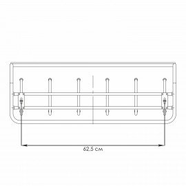 Вешалка настенная с полкой "ВСП7", 265х725х220 мм, 6 крючков, металл, черная, ВСП 7 Ч