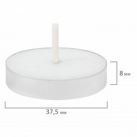 Свечи чайные Standard, до 3,5 часов горения, вес 8,5 г, КОМПЛЕКТ 100 шт., в гильзе, LAIMA, 609198