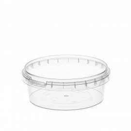 Банка с крышкой 385мл пластиковая под пресервы с контрольным замком, диаметр 122мм ВЗЛП, ШК5957, 1214КП