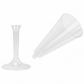 Фужер одноразовый 160 мл для шампанского пластиковый, прозрачная высокая ножка, "Флюте", 1015