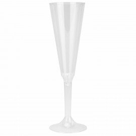 Фужер одноразовый 160 мл для шампанского пластиковый, прозрачная высокая ножка, "Флюте", 1015