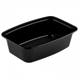 Контейнер одноразовый 1000мл С КРЫШКОЙ 211х146мм черный/прозрачный, ПП, ВЗЛП, ШК4950, 1266Ч