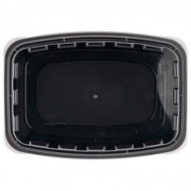 Контейнер одноразовый 1000мл С КРЫШКОЙ 211х146мм черный/прозрачный, ПП, ВЗЛП, ШК4950, 1266Ч