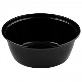 Контейнер одноразовый 950мл С КРЫШКОЙ круглый d172мм черный/прозрачный, ПП, ВЗЛП, ШК0, 1265Ч