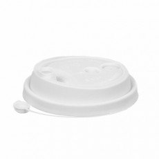 Крышка с питейником для бумажного стакана, диаметр 80 мм, матовая, белая, полипропилен, ВЗЛП, 3002М/Б