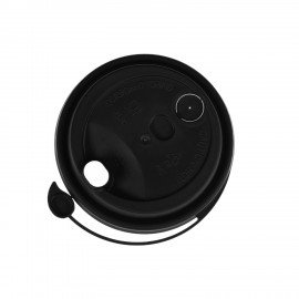 Крышка с питейником для бумажного стакана ДИАМЕТР 80мм матовая черная ПП, ВЗЛП, ШК4264, 3002М/Ч