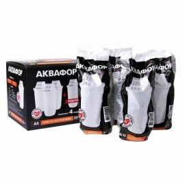Сменные кассеты АКВАФОР "А6", умягчение воды, для фильтров АКВАФОР, КОМПЛЕКТ 4 шт., 518590