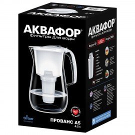 Кувшин-фильтр для очистки воды АКВАФОР "Прованс А5", 4,2 л, со сменной кассетой, белый, 519168