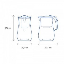 Кувшин-фильтр для очистки воды АКВАФОР "Прованс А5", 4,2 л, со сменной кассетой, черный, 519169