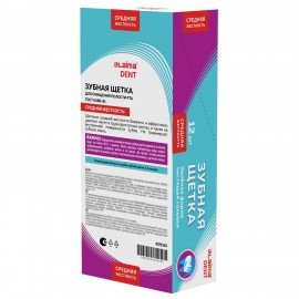 Зубная щетка средней жесткости (ассорти 4 цвета), LAIMA DENT, 609310