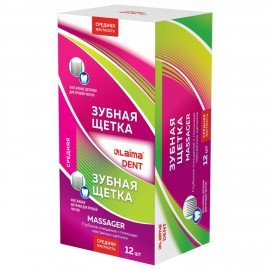 Зубная щетка средней жесткости, LAIMA DENT, "MASSAGER", с массажными щетинками, 609318