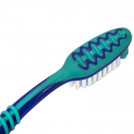 Зубная щетка средней жесткости, с чисткой языка, гибкая, КОМПЛЕКТ 4шт, LAIMA DENT, 609323