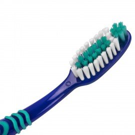 Зубная щетка средней жесткости, с чисткой языка, гибкая, КОМПЛЕКТ 4шт, LAIMA DENT, 609323