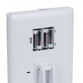 Зеркало настольное с LED подсветкой для макияжа, размер 24х18см, складное, увеличение х2, х3, х10, белое, BRABIX, 609337