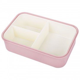 Ланч-бокс контейнер 2 секции 3+1 отделение 1,4л ложка, вилка 7х21х14см, розовый JOYLUX, 609348