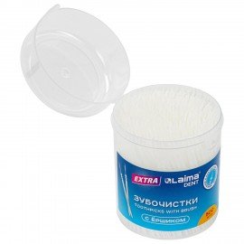 Зубочистки зубные ёршики с щеточкой 500 шт., стакан, LAIMA DENT, 609401