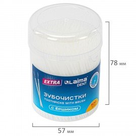 Зубочистки зубные ёршики с щеточкой 500 шт., стакан, LAIMA DENT, 609401