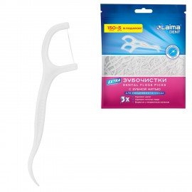 Зубочистки флоссеры с зубной нитью "150шт + 5шт в Подарок!" зип-лок пакет, LAIMA DENT, 609402