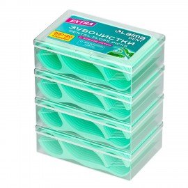 Зубочистки флоссеры с зубной нитью "200шт(4х50шт)+20 в Подарок!" в боксе ВКУС МЯТЫ, LAIMA DENT, 609407