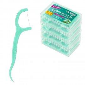 Зубочистки флоссеры с зубной нитью "200шт(4х50шт)+20 в Подарок!" в боксе ВКУС МЯТЫ, LAIMA DENT, 609407